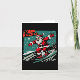 Retro Skibidi Rizzmas Funny Santa Clause Skaten B Karte