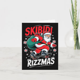 Retro Skibidi Rizzmas Funny Santa Clause Skaten B Karte