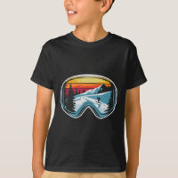 Retro-Skibrille Berg Schnee Winterurlaub Skifahren