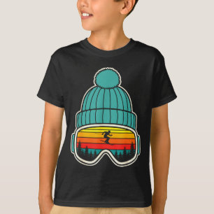 Retro-Skibrille Mütze Reflexion Berg Sonnenunterga T-Shirt