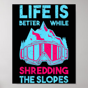 Retro-Skibrille Vintage 80er 90er Skiausrüstung _1 Poster