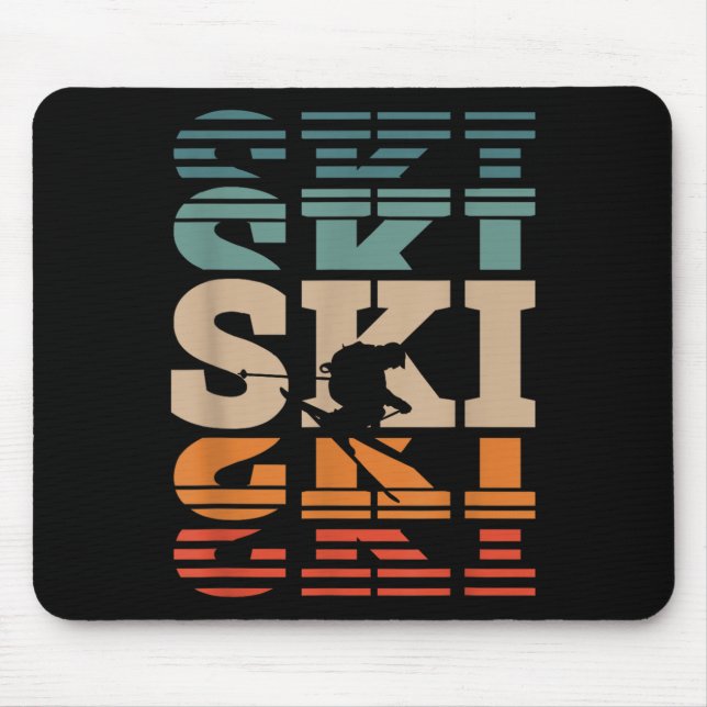 Retro-Skifahren _1 Mousepad (Vorne)