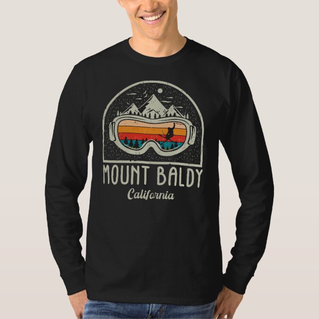 Retro Skifahren auf dem Berg Baldy California, T-Shirt (Vorderseite)