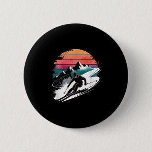 Retro-Skifahren Button