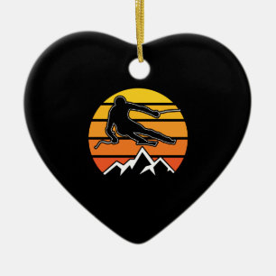 Retro Skifahren Keramik Ornament