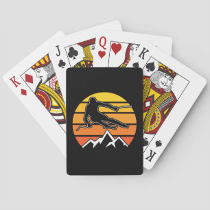Retro Skifahren Spielkarten