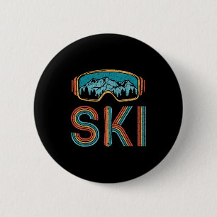 Retro Skifahren Vintage 80er 90er Snowboarden Skif Button
