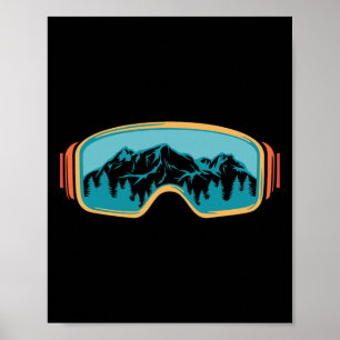 Retro Skifahren Vintage 80er 90er Snowboarden Skif Poster