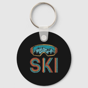 Retro-Skifahren Vintage 80er 90er Snowboarden Skif Schlüsselanhänger