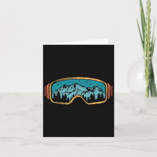 Retro Skifahren Wintersport Shirt für Damen Schnee Karte