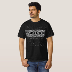 Retro-Skifahrer-Design mit japanischem Text-T-Shir T-Shirt
