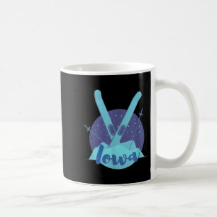 Retro-Skigrafik für Iowa Ski Resort Kaffeetasse