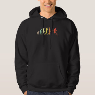 Retro Skiing Evolution für Skifahrer Hoodie