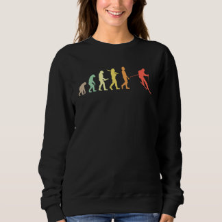 Retro Skiing Evolution für Skifahrer Sweatshirt