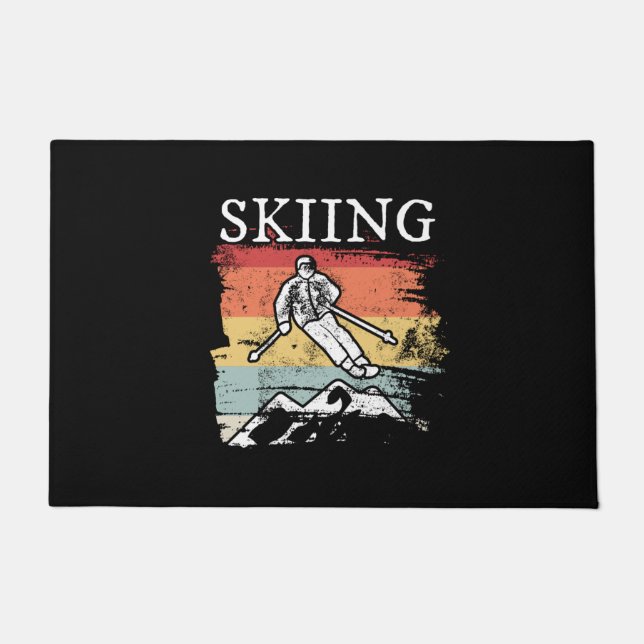 Retro Skiing Fußmatte (Vorderseite)