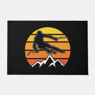 Retro Skiing Fußmatte