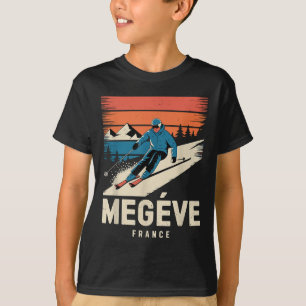 Retro Skiing Megève Frankreich, Vintage französisc T-Shirt