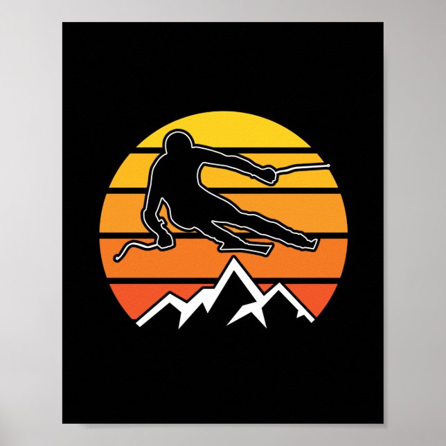 Retro Skiing Poster (Vorne)