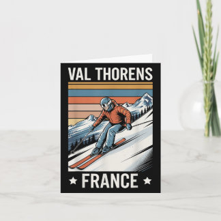 Retro Skiing Val Thorens Frankreich, französisches Karte