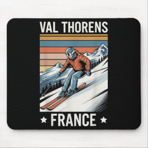 Retro Skiing Val Thorens Frankreich, französisches Mousepad