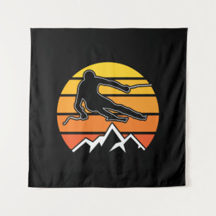 Retro Skiing Wandteppich