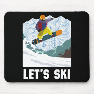 Retro Skiing Wintersport Snowboard Skifahren Ski S Mousepad
