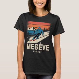 Retro-Skilauf Megève Frankreich, Vintage-French-Sk T-Shirt