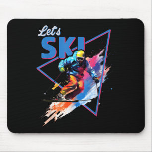 Retro-Skipulver Vintage Skischuhfarben verschleier Mousepad