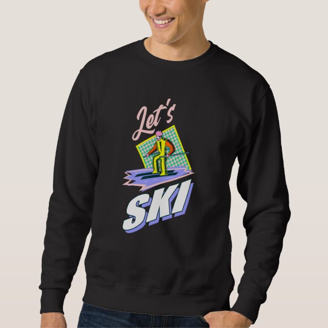 Retro skis 80s and 90s ski clothing sweatshirt (Vorderseite)
