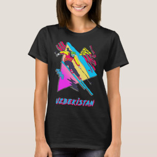 Retro-Skistil Usbekistan Abenteuer Skifahrer T-Shirt