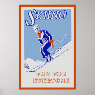 Retro-Skivergnügen für alle Mittelstufe Poster