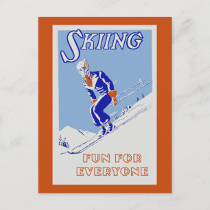 Retro-Skivergnügen für alle Postkarte