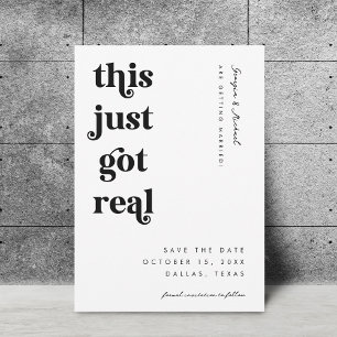 Retro-Skript Dies Got nur echte lustige, kühne Hoc Save The Date