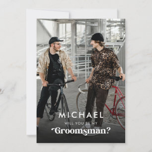 Retro-Skript & Foto werden Sie mein Trauzeuge sein Ankündigung