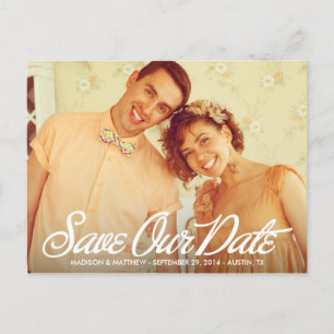Retro-Skript   Save the Date Postkarte