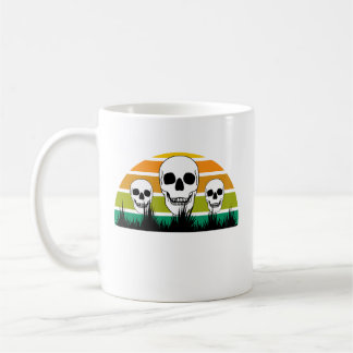 Retro Skull Black Grass Ophiopogon Gothic Garden Kaffeetasse