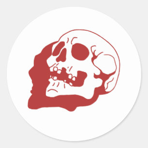 Retro Skull Bone Classic Round Sticker