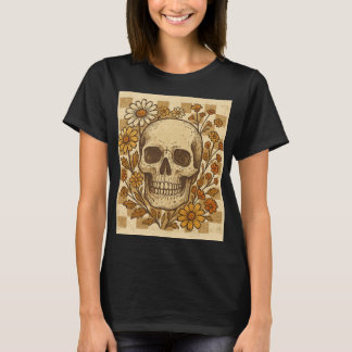 Retro Skull & Daisy T - Shirt | Vintag Grunge Skel