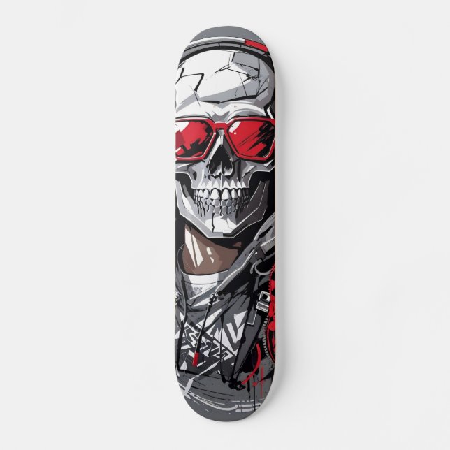 Retro Skull Skateboard (Vorderseite)