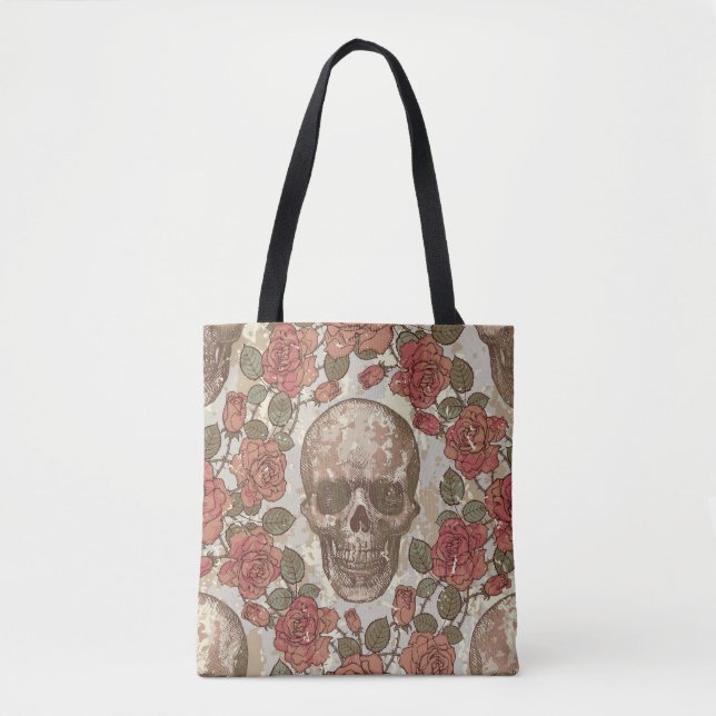Retro Skulls und Rose Ornament (Vorderseite)