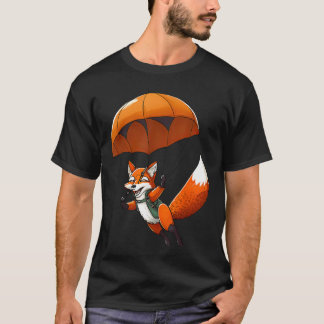 Retro-Skydiving-Fuchs Lustiger Skydiver-Tier T-Shirt