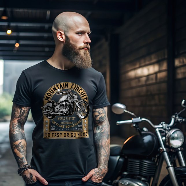 Retro Skyline Boulevard Motorrad T-Shirt (Von Creator hochgeladen)