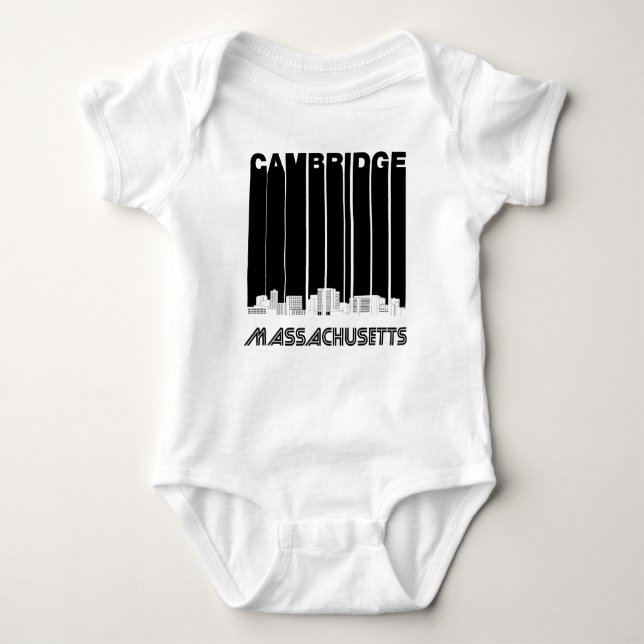 Retro Skyline Cambridges Massachusetts Baby Strampler (Vorderseite)