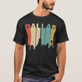 Retro Skyline Siebzigerjahre Art-Dallas Texas T-Shirt