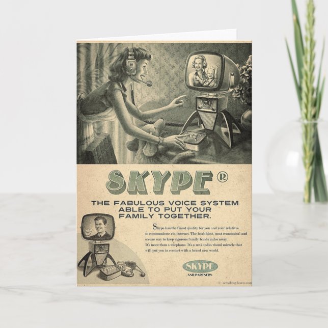 Retro Skype Social Media Ad by Send My Liebe Karte (Vorderseite)