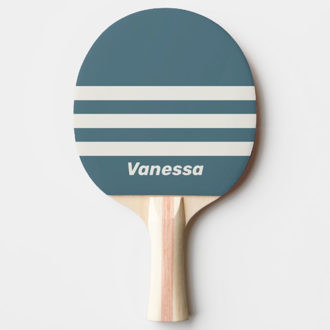 Retro Slate Gray Three Across Striping with Name Tischtennis Schläger (Vorderseite)