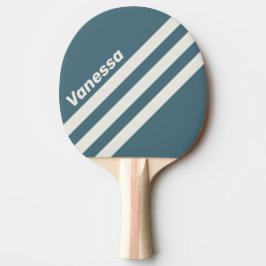 Retro Slate Gray Three Angled Striping with Name Tischtennis Schläger