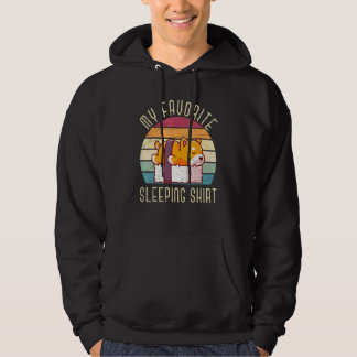 Retro Sleeping Sushi Haustier Hund Lazy Tier spät  Hoodie