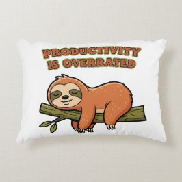 Retro Sloth Anti Productivity Rectangular Pillow Dekokissen