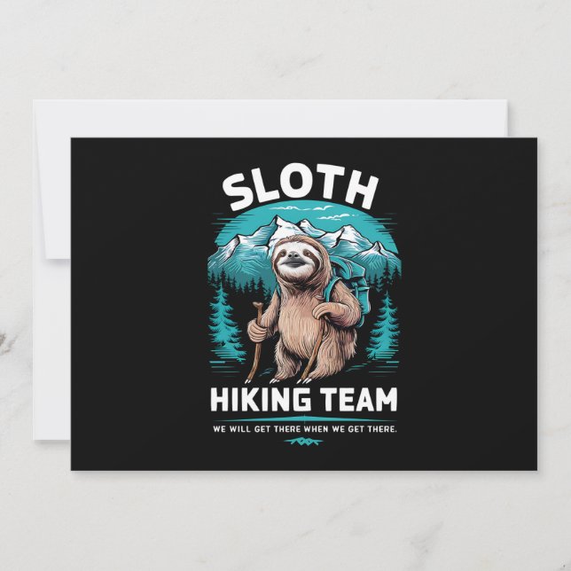 Retro Sloth Wanderteam Vintages Geschenk Einladung (Vorderseite)
